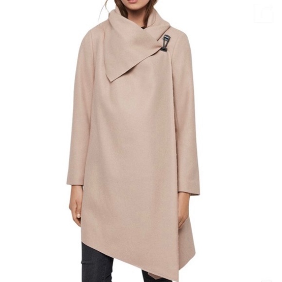 ALL SAINTS CITY MONUMENT COAT in SMOKE PINK - Picture 2 of 7